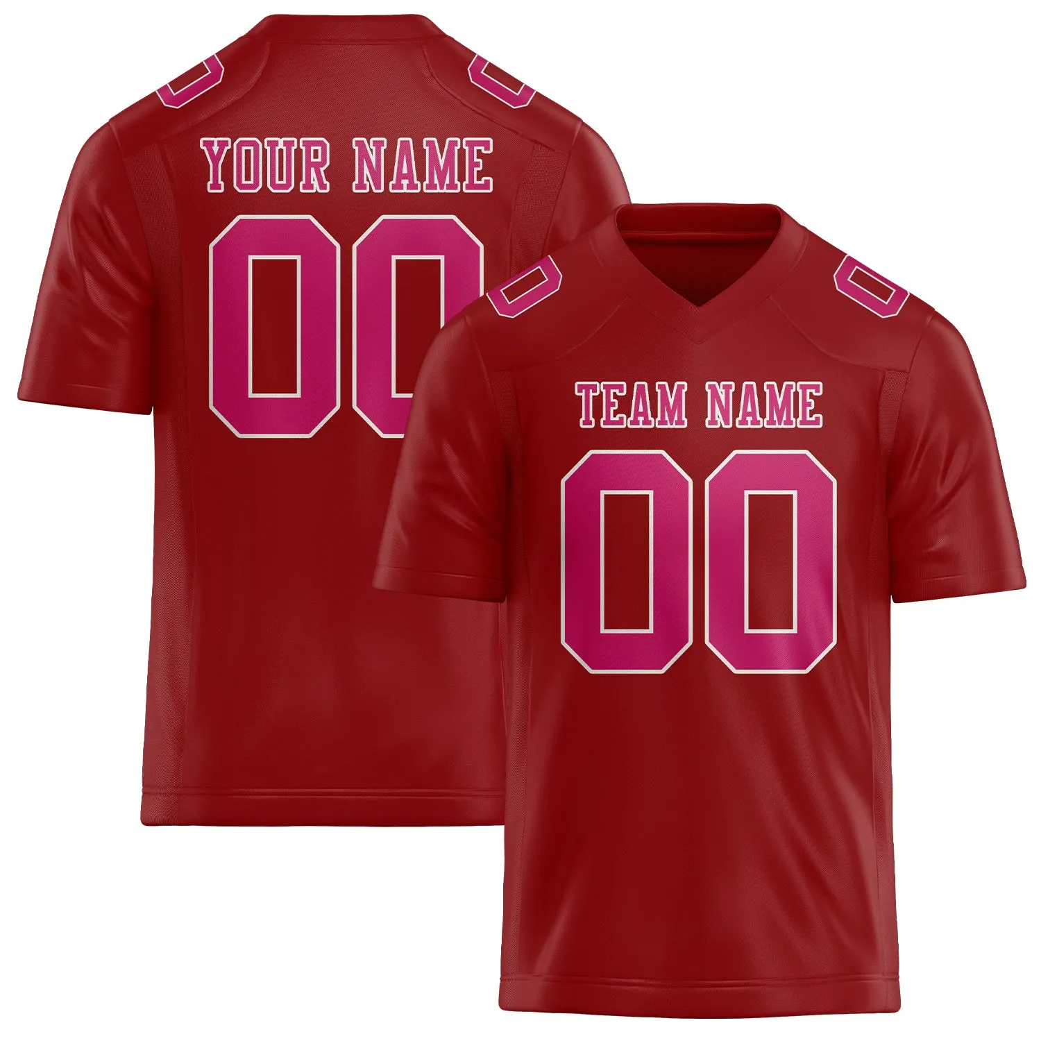 Custom Red Pink Football Jersey sold by Tailorly