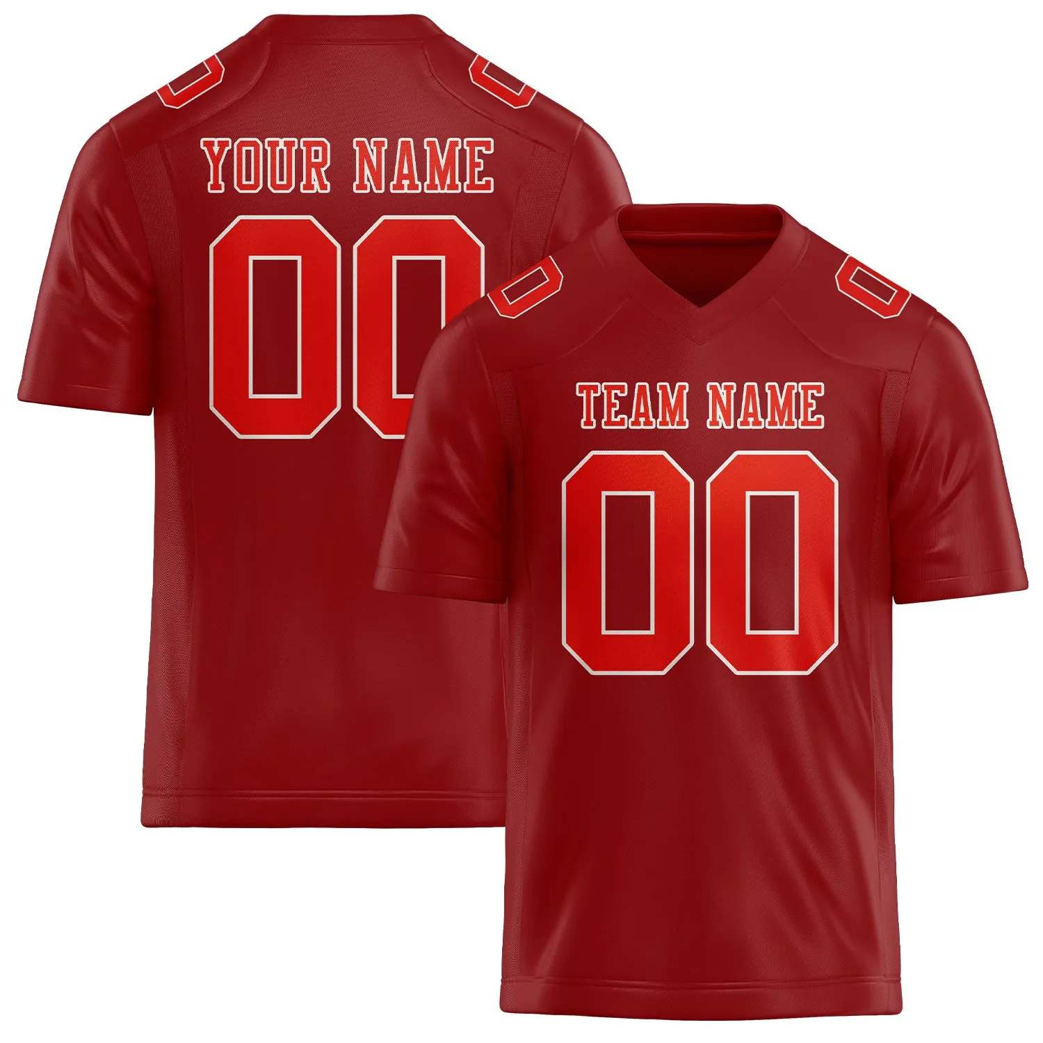Custom Red Orange Red Football Jersey sold by Tailorly