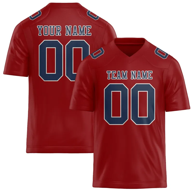 Custom Red Blue Football Jersey made by Tailorly