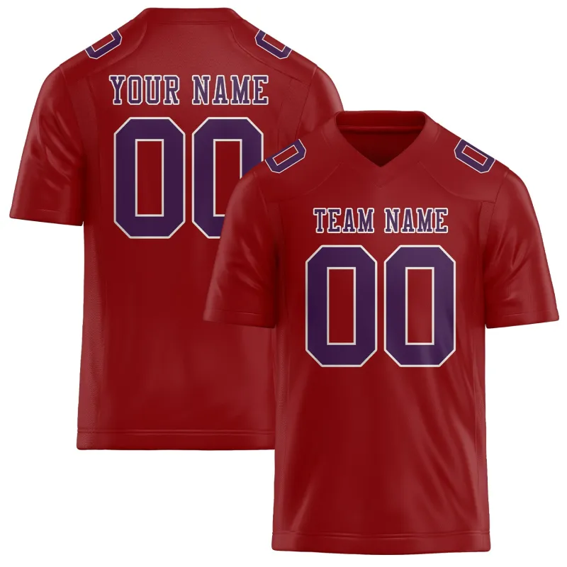 Custom Red Purple Football Jersey made by Tailorly