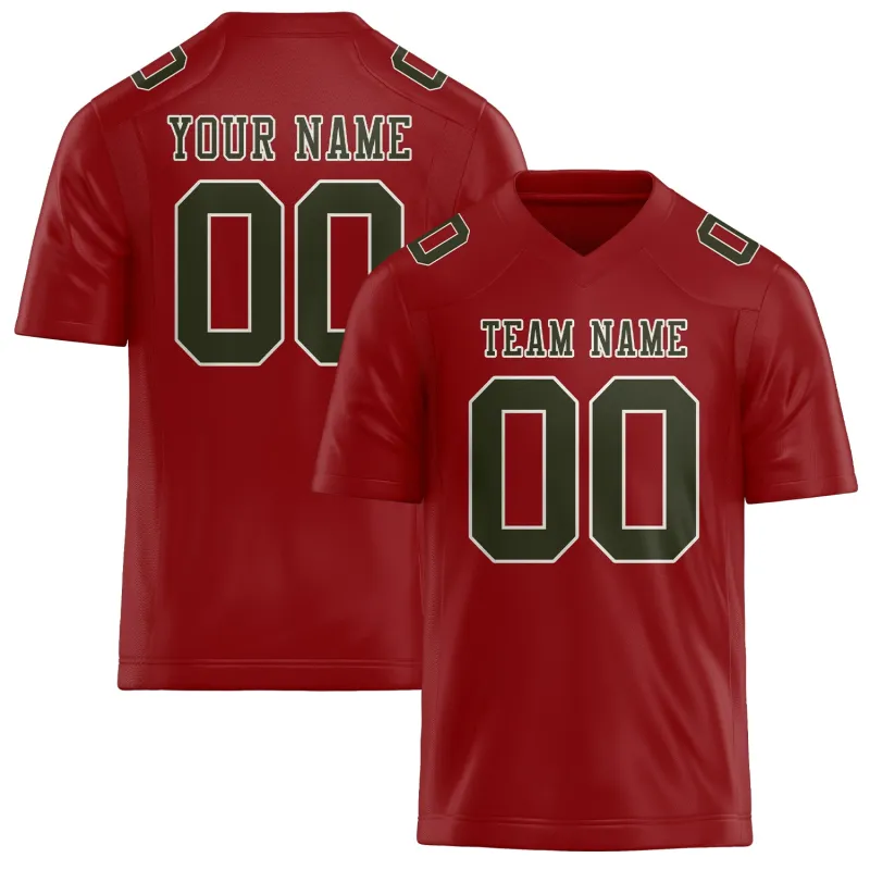 Custom Red Olive Football Jersey made by Tailorly