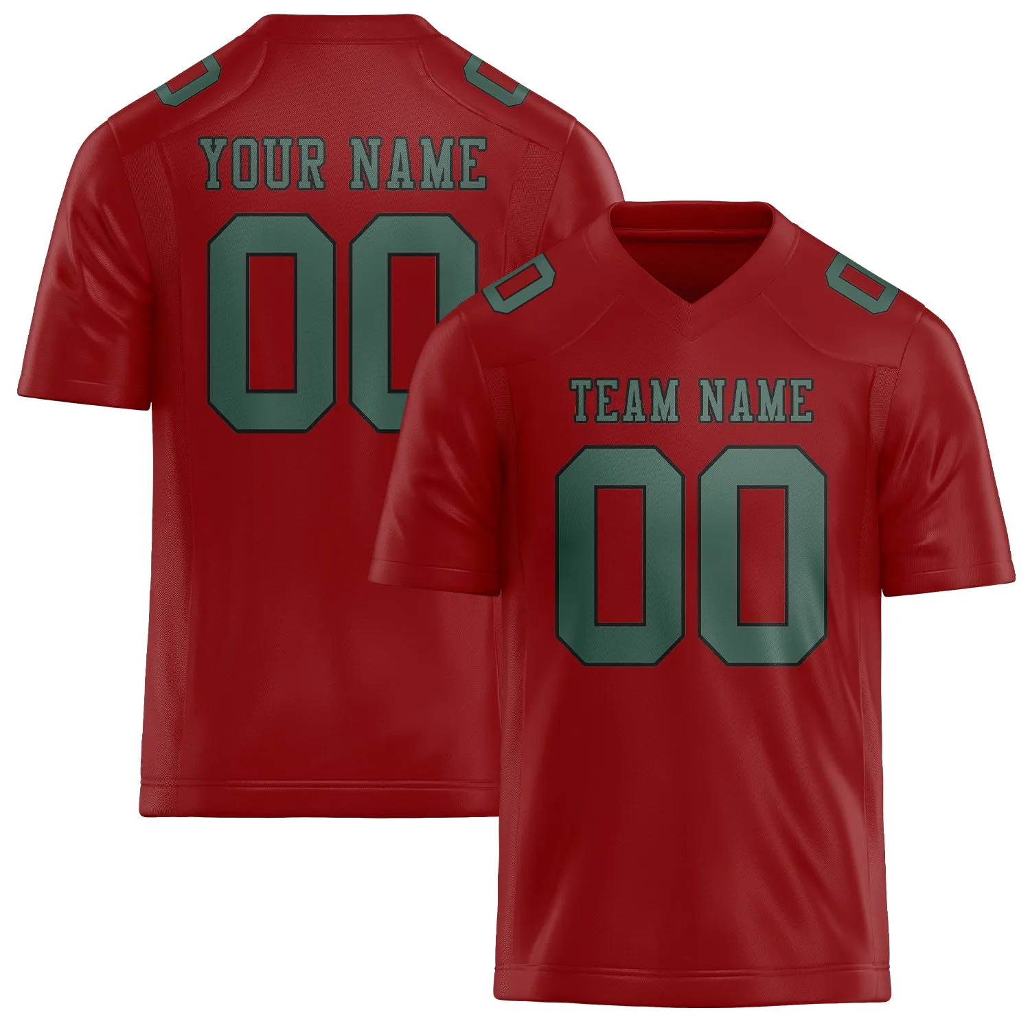 Custom Red Blue Green Football Jersey sold by Tailorly