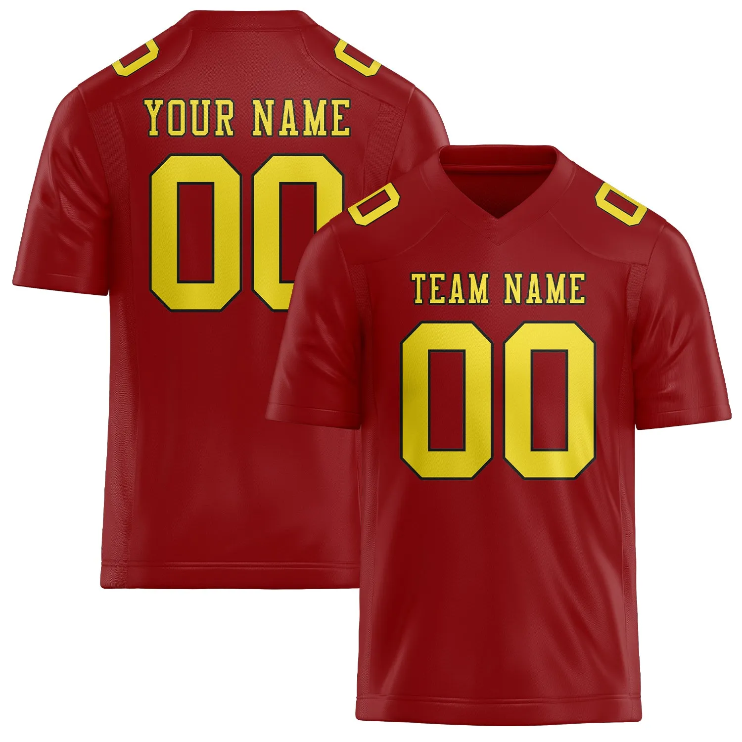 Custom Red Light Yellow Football Jersey sold by Tailorly