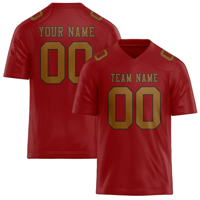 Custom Red Khaki Football Jersey made by Tailorly