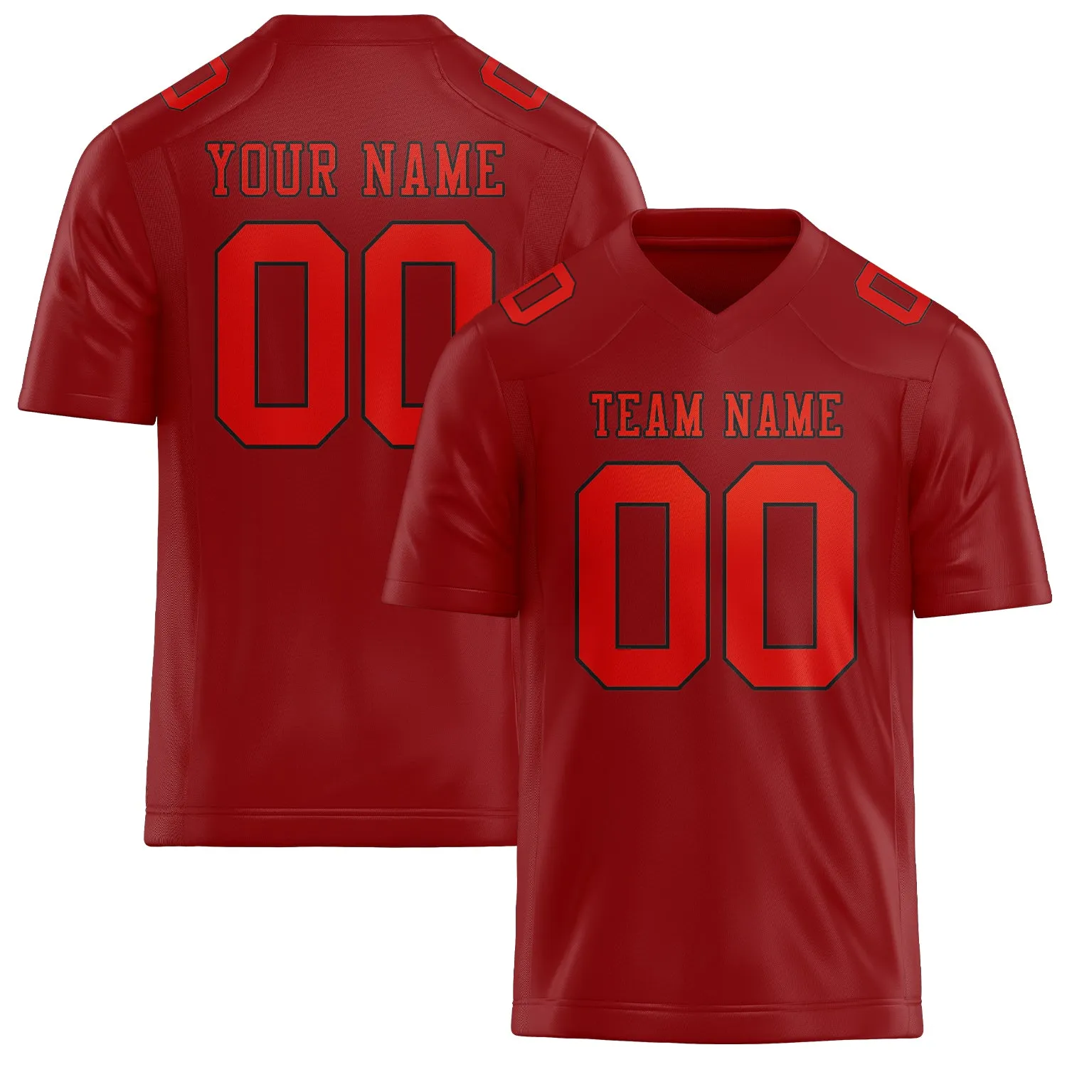 Custom Red Orange Red Football Jersey sold by Tailorly