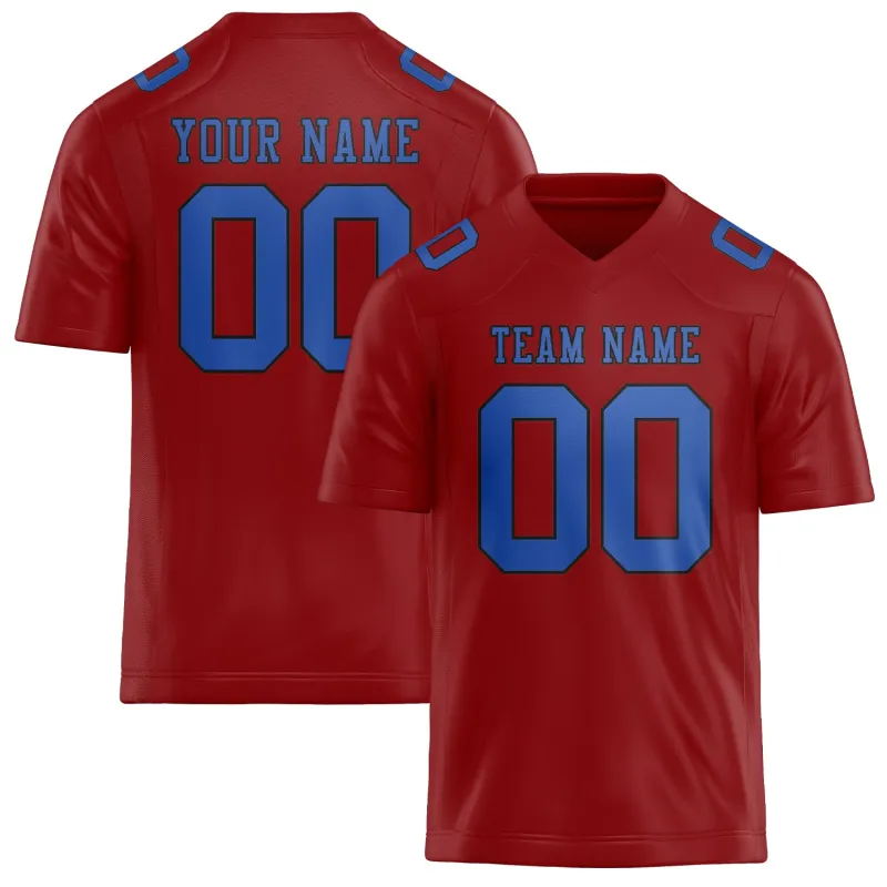 Custom Red Sky Blue Football Jersey made by Tailorly