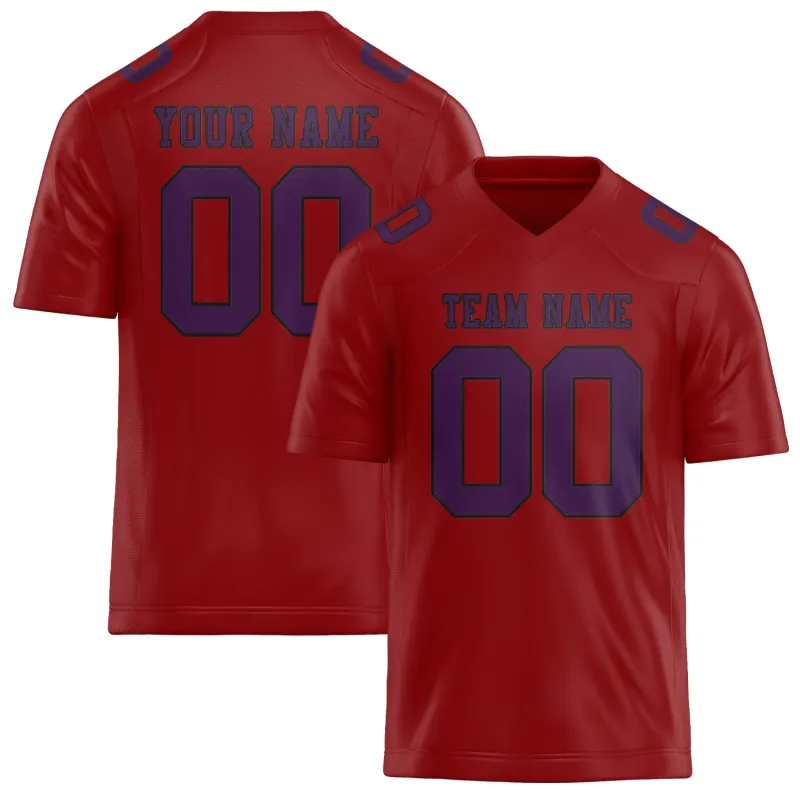 Custom Red Purple Football Jersey made by Tailorly