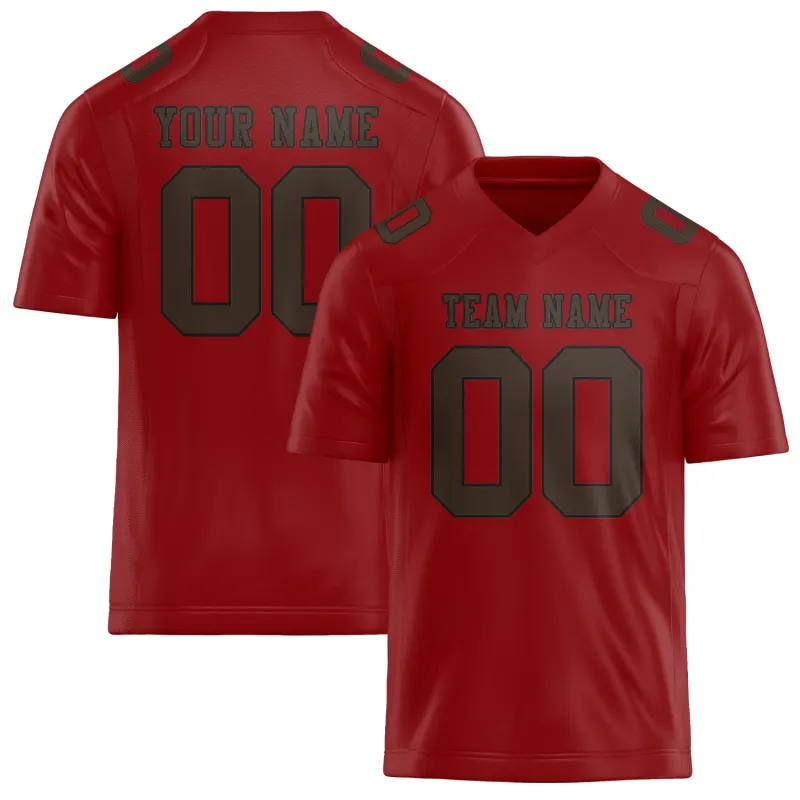Custom Red Brown Football Jersey made by Tailorly