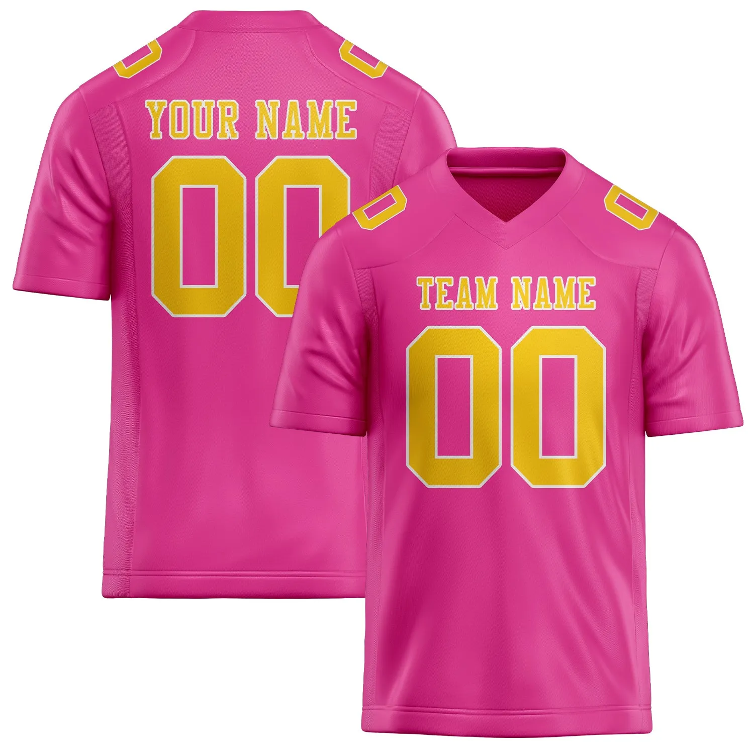 Custom Pink Gold Football Jersey sold by Tailorly