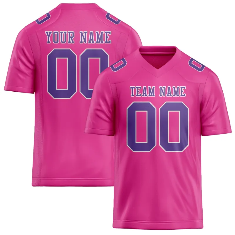 Custom Pink Light Purple Football Jersey made by Tailorly
