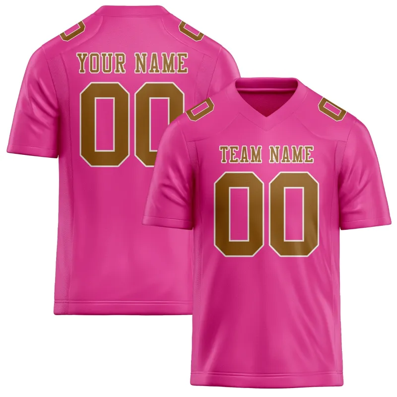 Custom Pink Khaki Football Jersey made by Tailorly