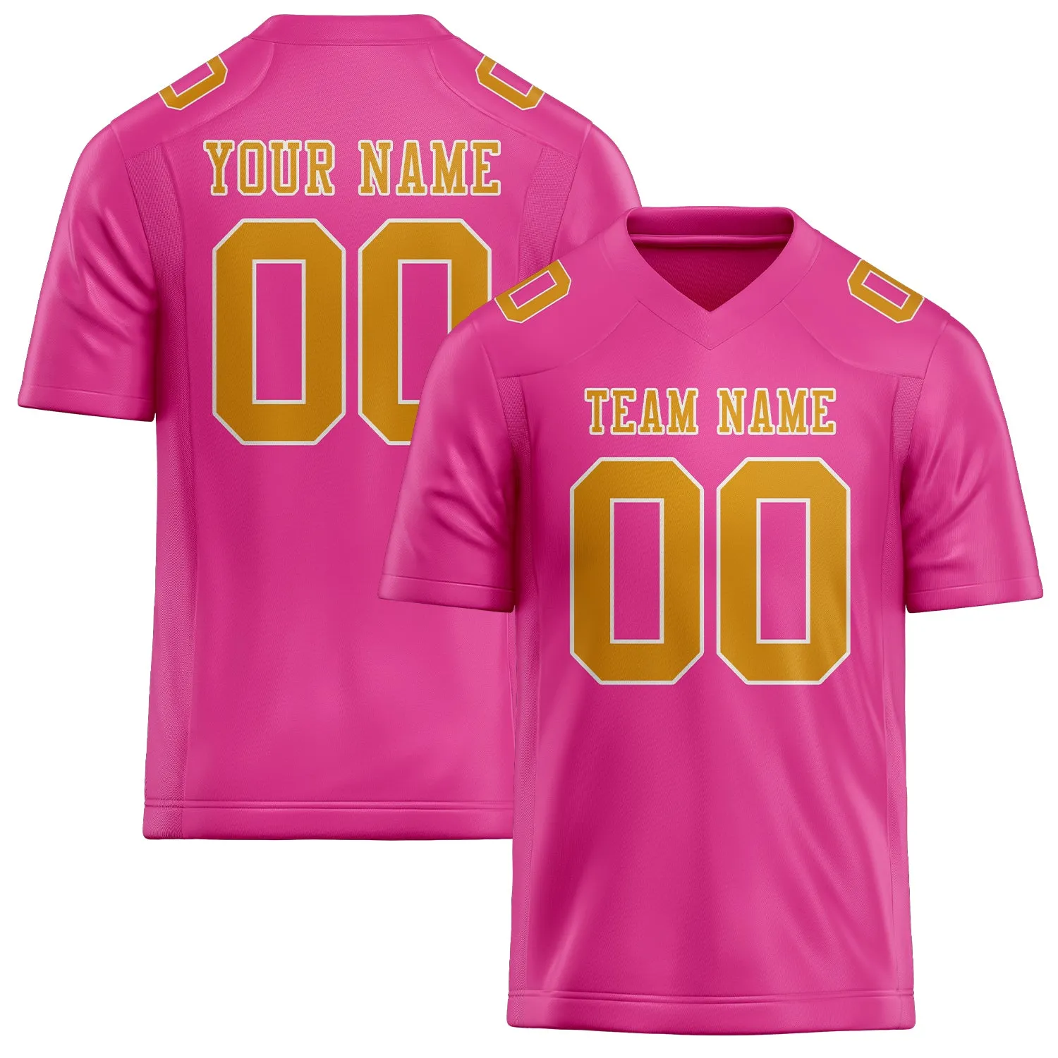 Custom Pink Yellow Football Jersey sold by Tailorly