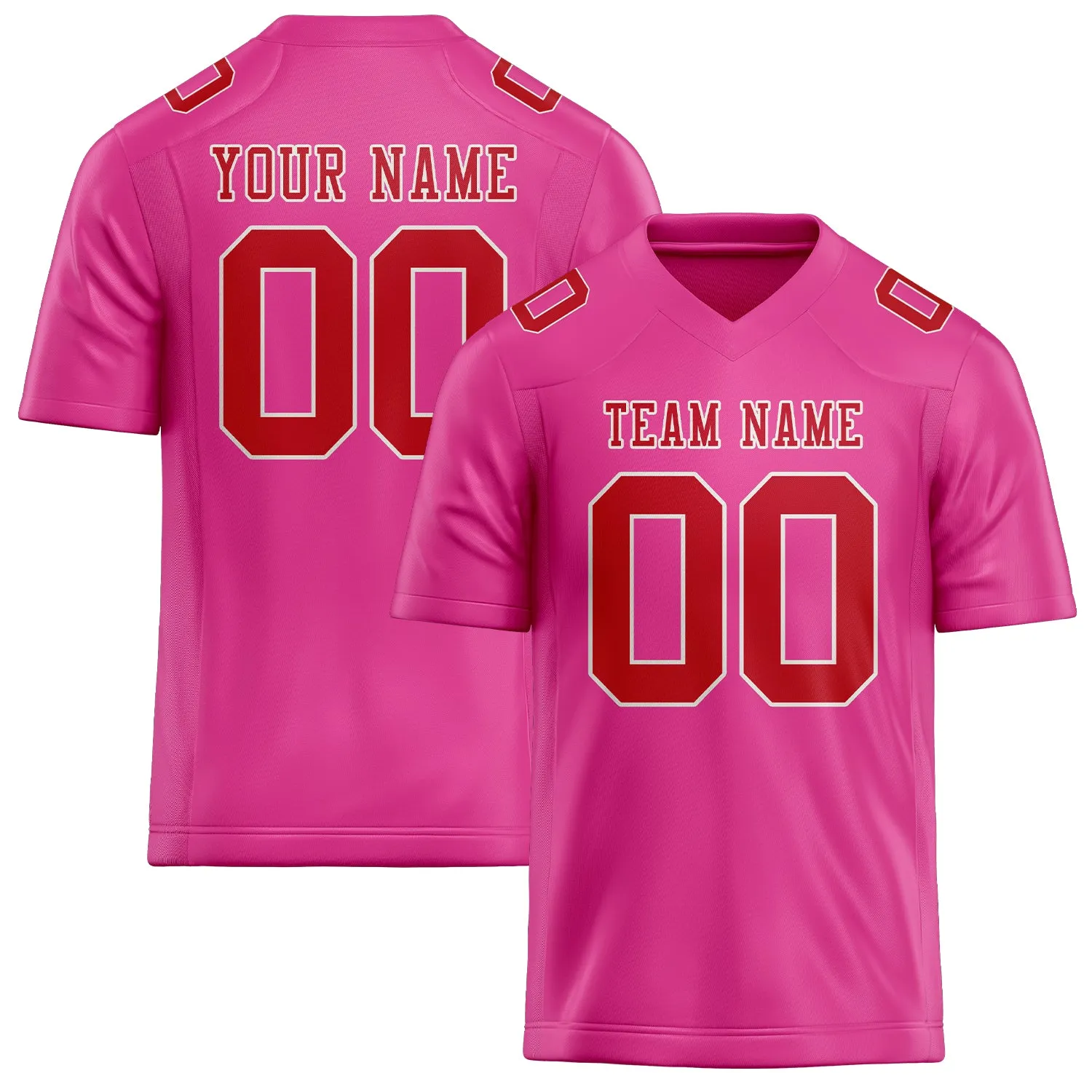 Custom Pink Red Football Jersey sold by Tailorly