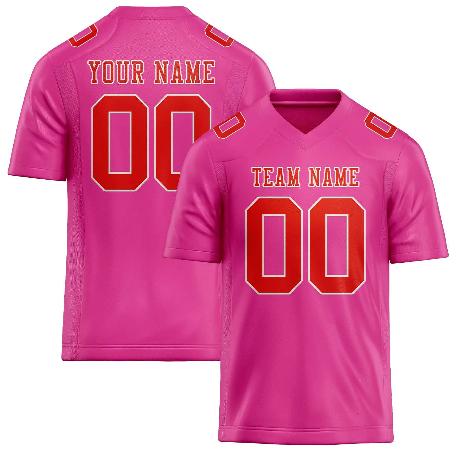 Custom Pink Orange Red Football Jersey sold by Tailorly