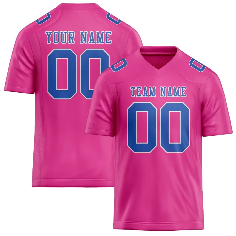 Custom Pink Sky Blue Football Jersey made by Tailorly
