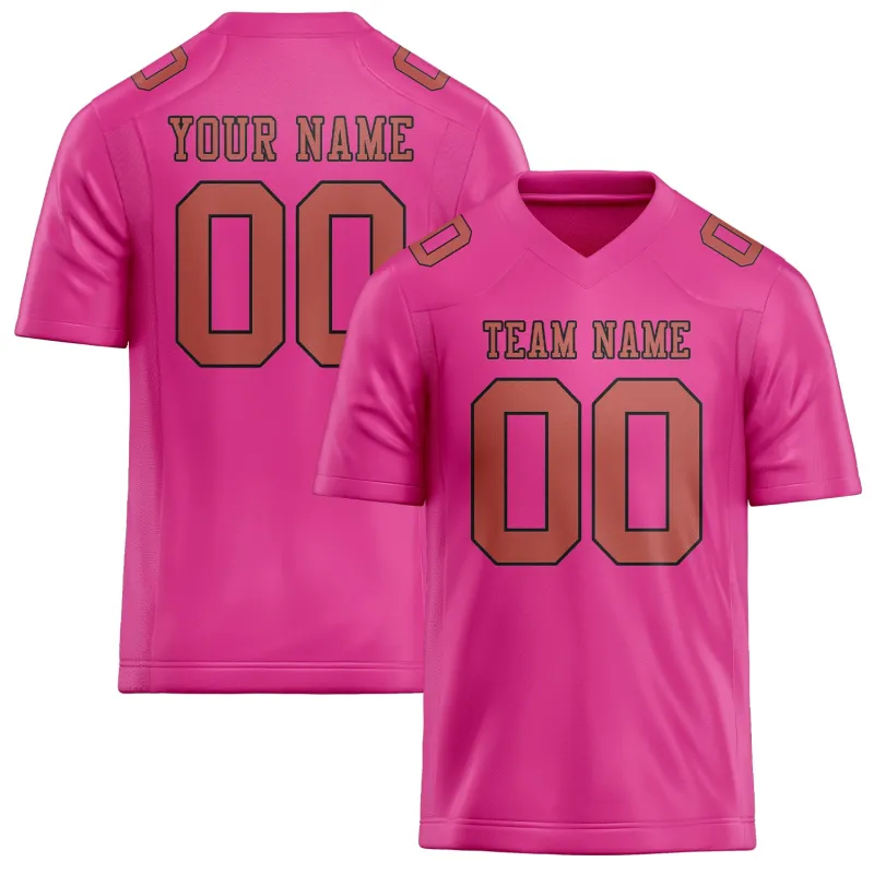 Custom Pink Copper Rose Football Jersey made by Tailorly