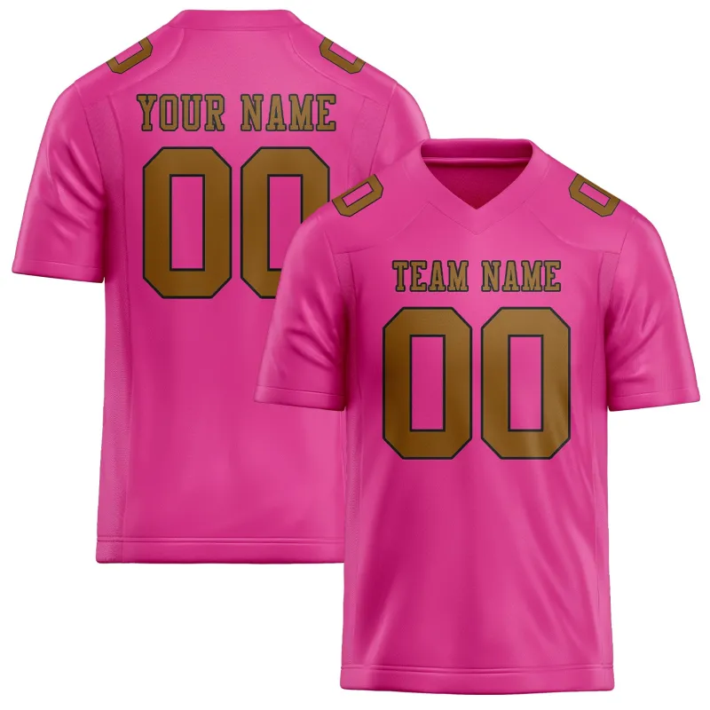 Custom Pink Khaki Football Jersey made by Tailorly