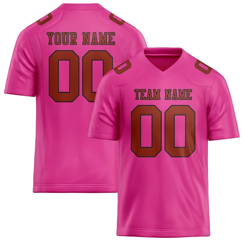 Custom Pink Coral Red Football Jersey made by Tailorly