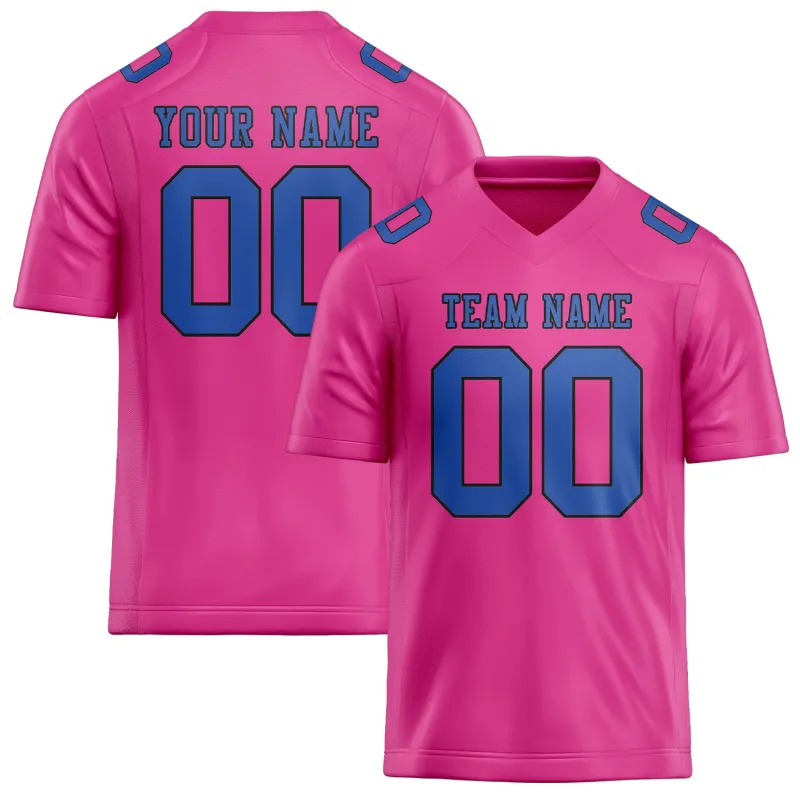 Custom Pink Sky Blue Football Jersey made by Tailorly