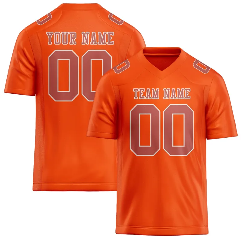 Custom Orange Red Copper Rose Football Jersey made by Tailorly