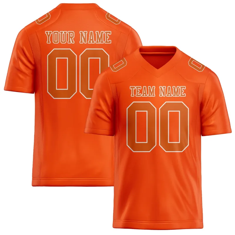 Custom Orange Red Orange Football Jersey made by Tailorly
