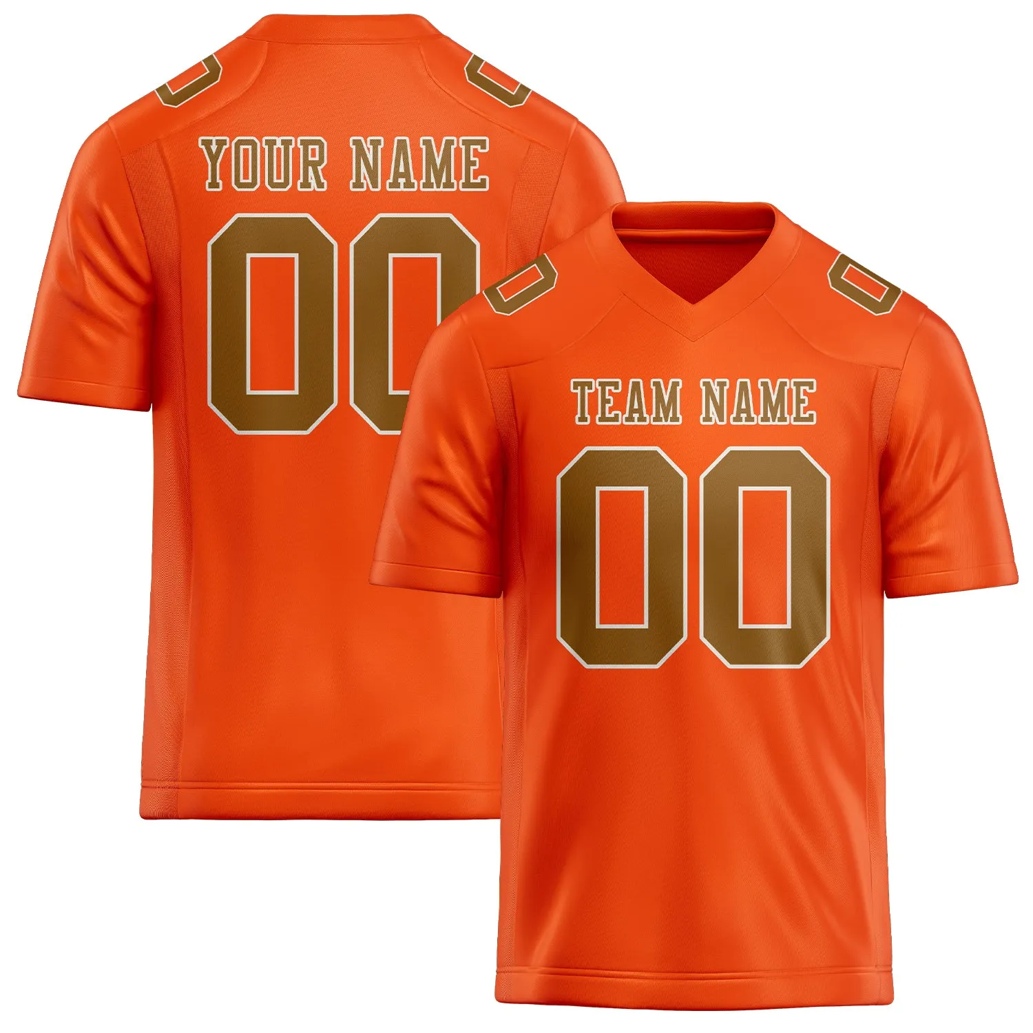 Custom Orange Red Khaki Football Jersey sold by Tailorly
