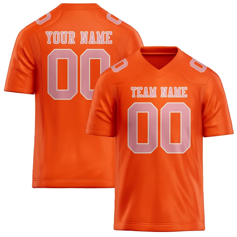 Custom Orange Red Light Pink Football Jersey made by Tailorly