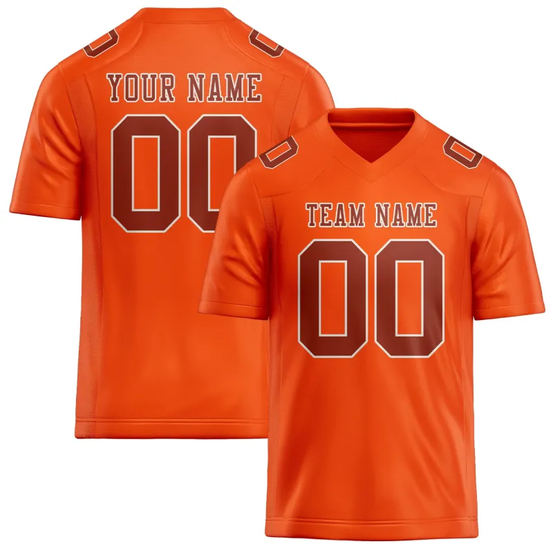 Custom Orange Red Coral Red Football Jersey made by Tailorly