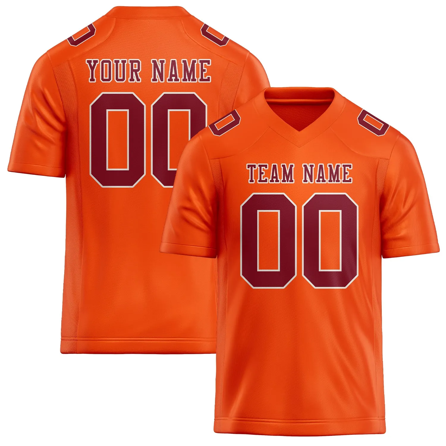 Custom Orange Red Crimson Red Football Jersey sold by Tailorly