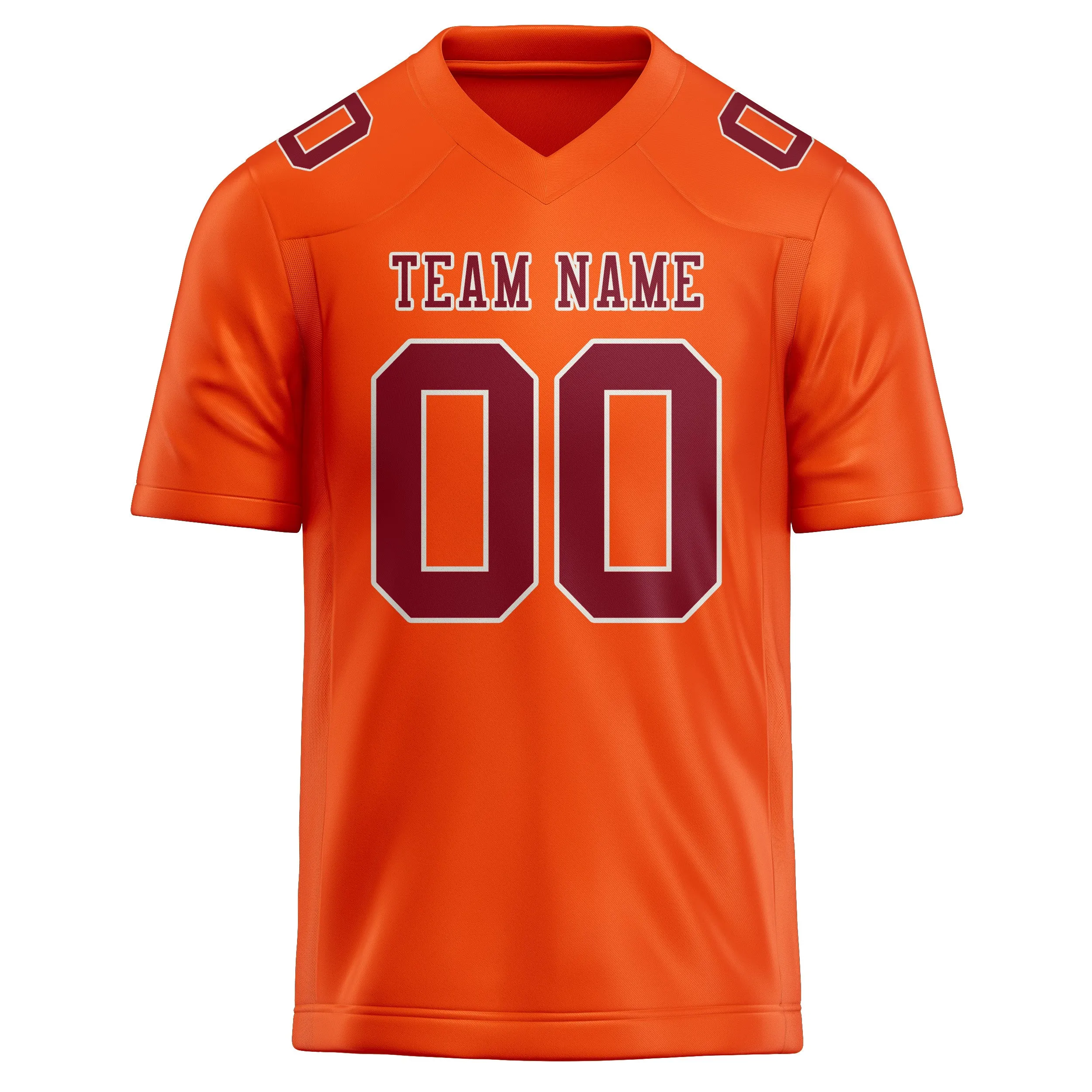 Custom Orange Red Crimson Red Football Jersey sold by Tailorly product image thumbnail 2