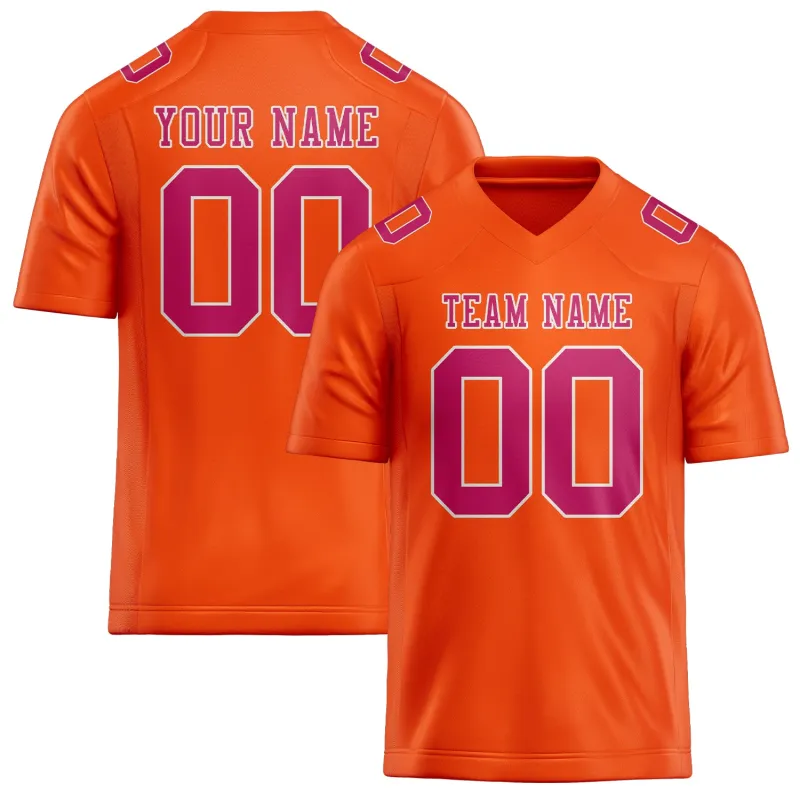 Custom Orange Red Pink Football Jersey made by Tailorly