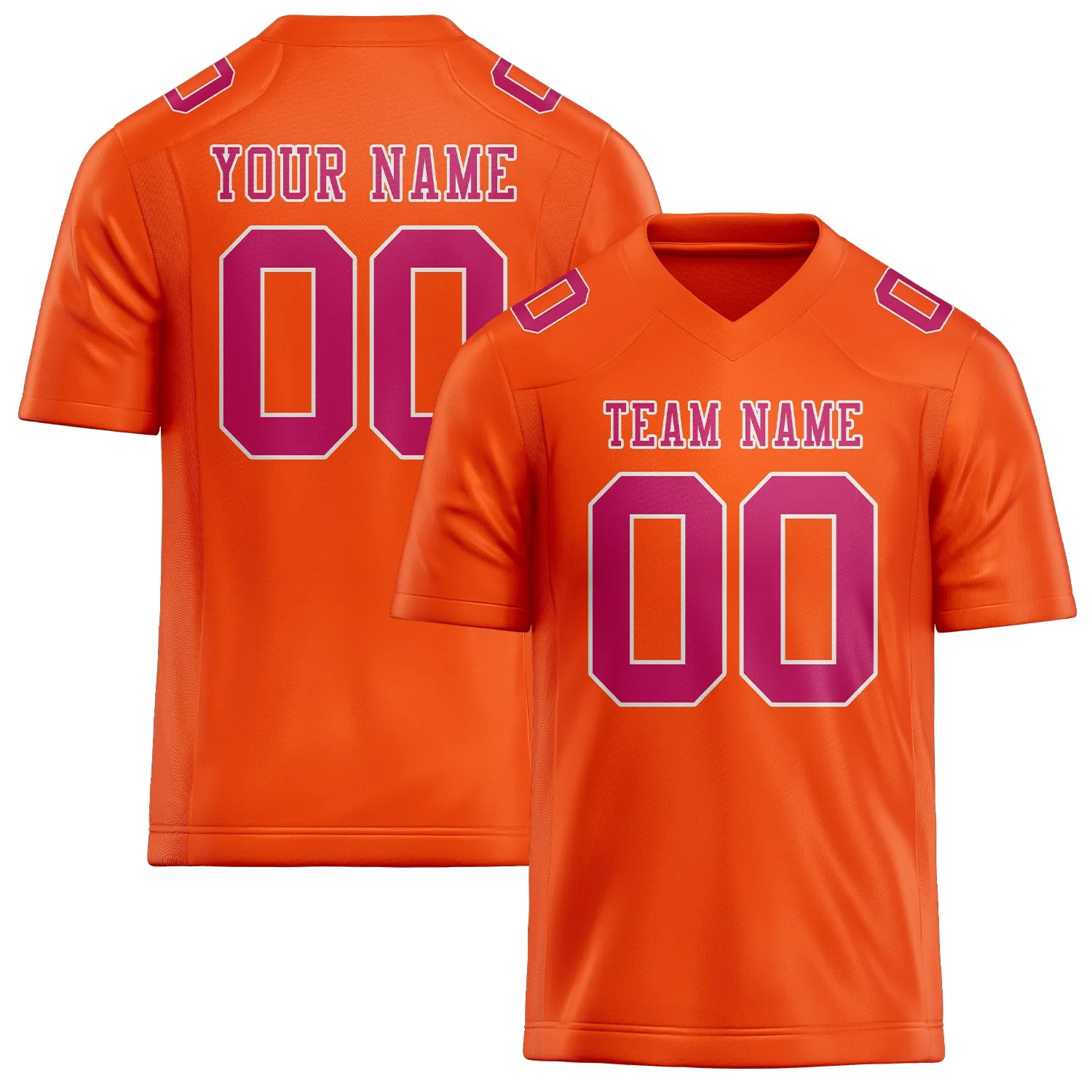 Custom Orange Red Pink Football Jersey sold by Tailorly