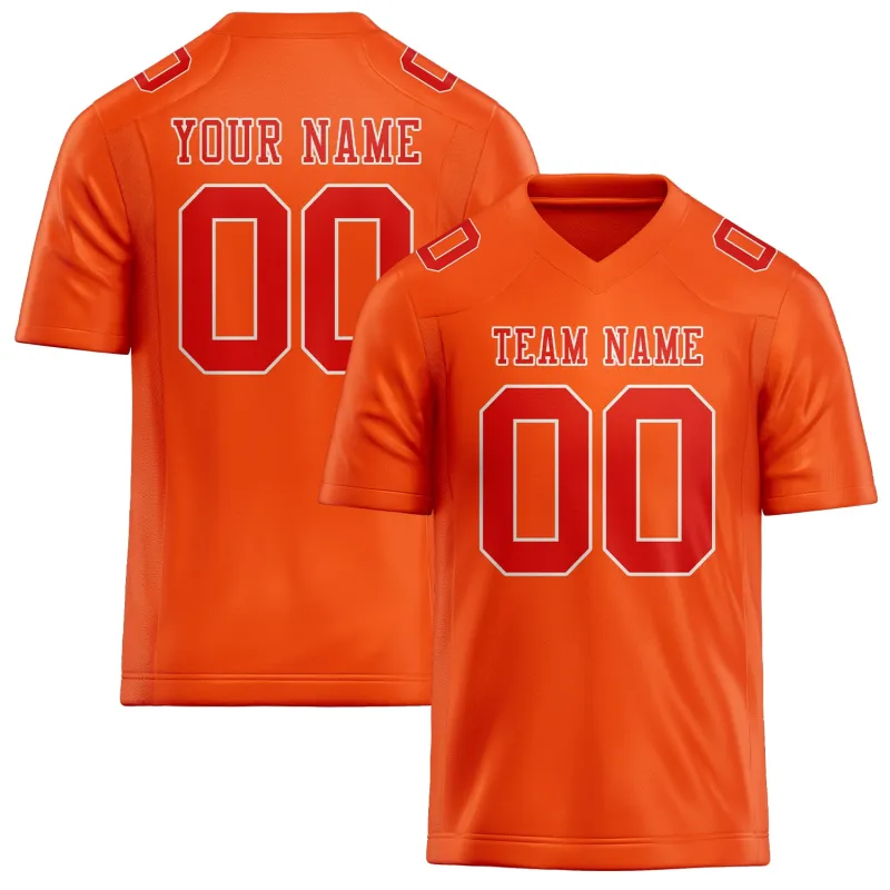 Custom Orange Red Orange Red Football Jersey made by Tailorly
