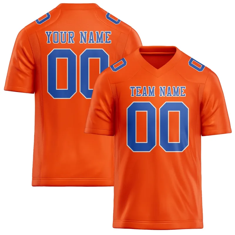 Custom Orange Red Sky Blue Football Jersey made by Tailorly
