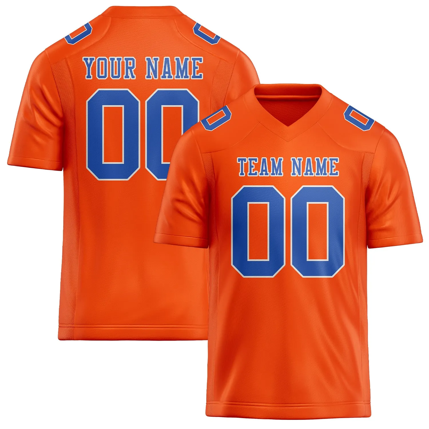 Custom Orange Red Sky Blue Football Jersey sold by Tailorly
