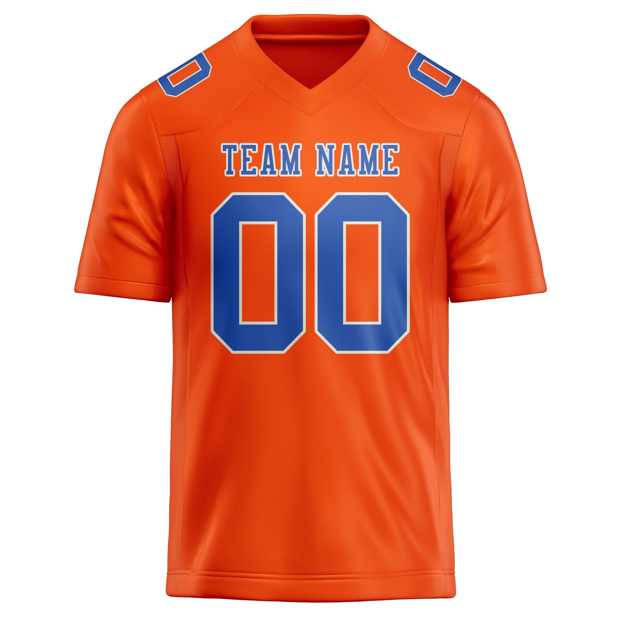 Custom Orange Red Sky Blue Football Jersey sold by Tailorly product image thumbnail 2