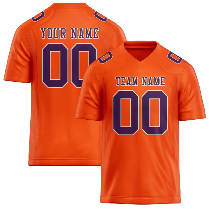Custom Orange Red Purple Football Jersey made by Tailorly