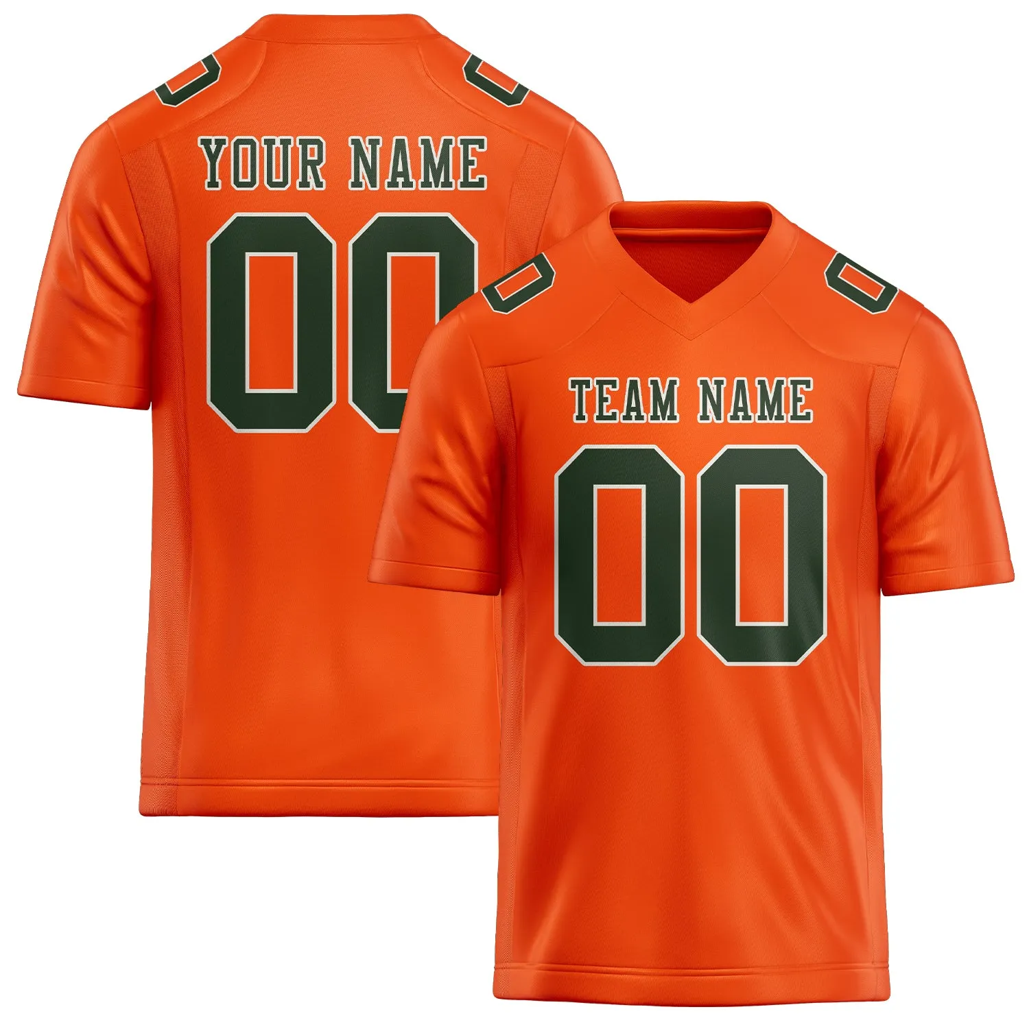 Custom Orange Red Dark Green Football Jersey sold by Tailorly
