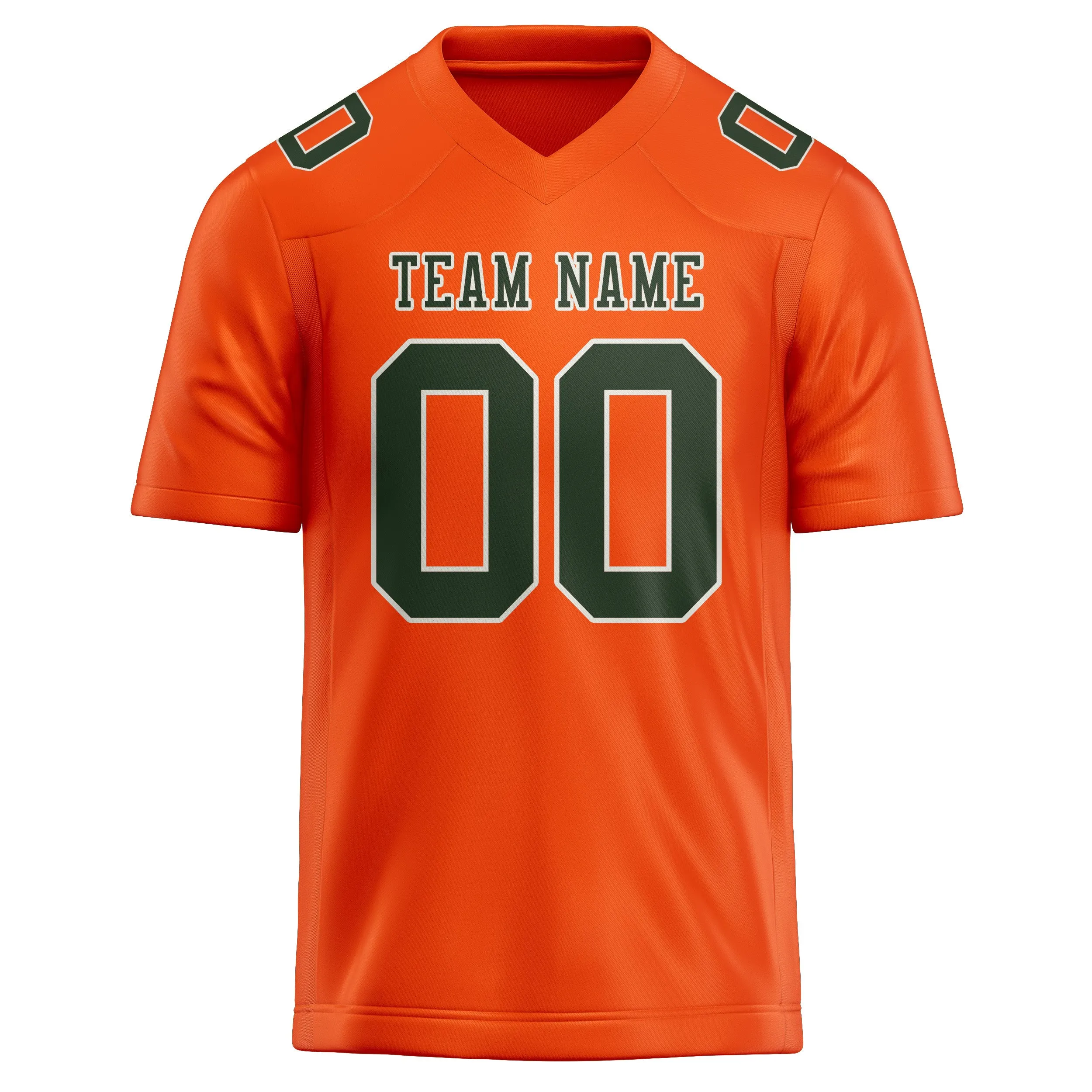 Custom Orange Red Dark Green Football Jersey sold by Tailorly product image thumbnail 2