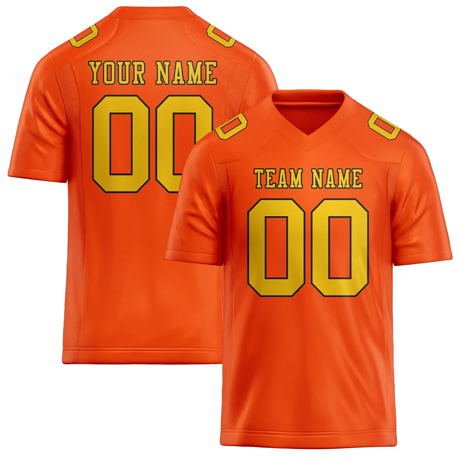 Custom Orange Red Gold Football Jersey sold by Tailorly