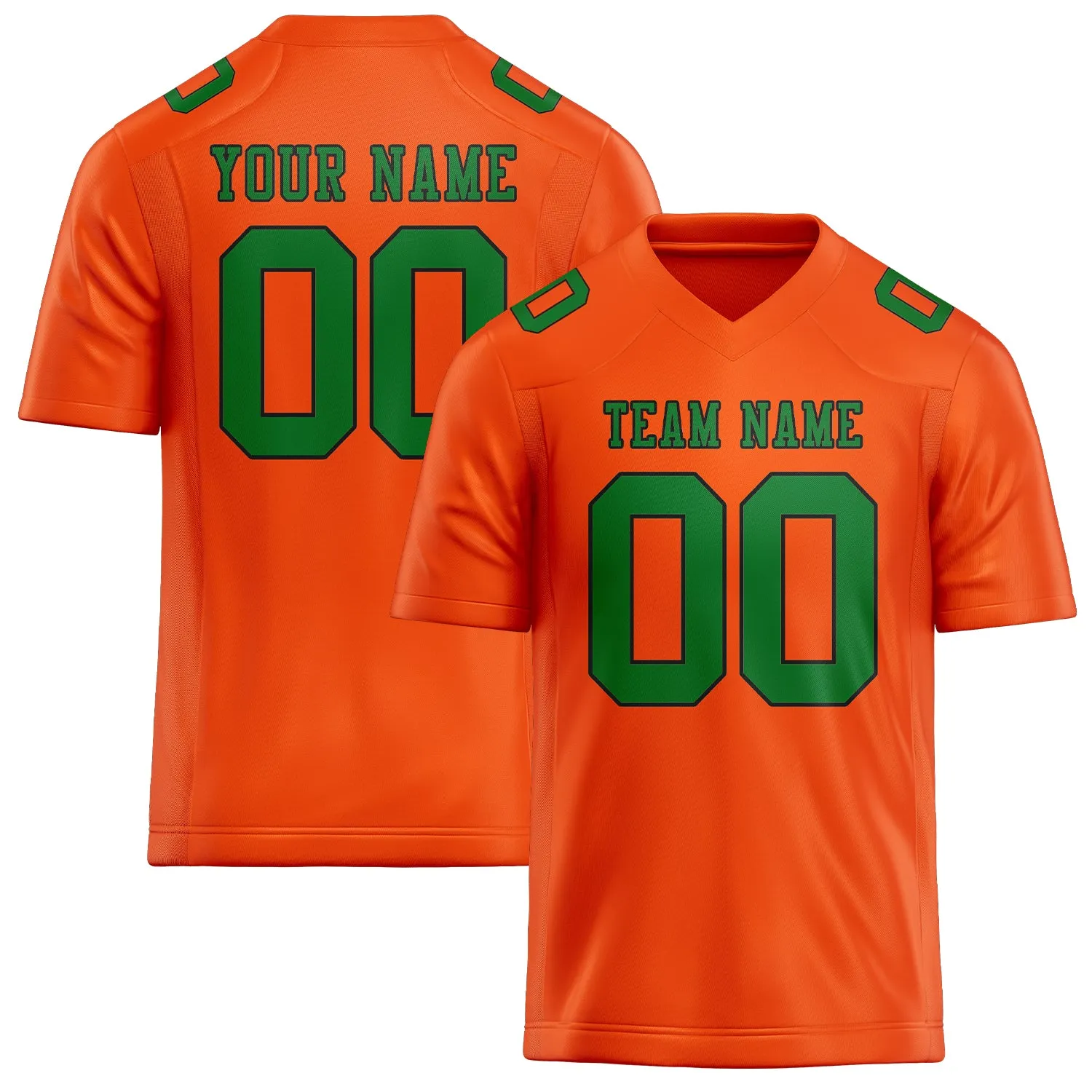 Custom Orange Red Emerald Green Football Jersey sold by Tailorly
