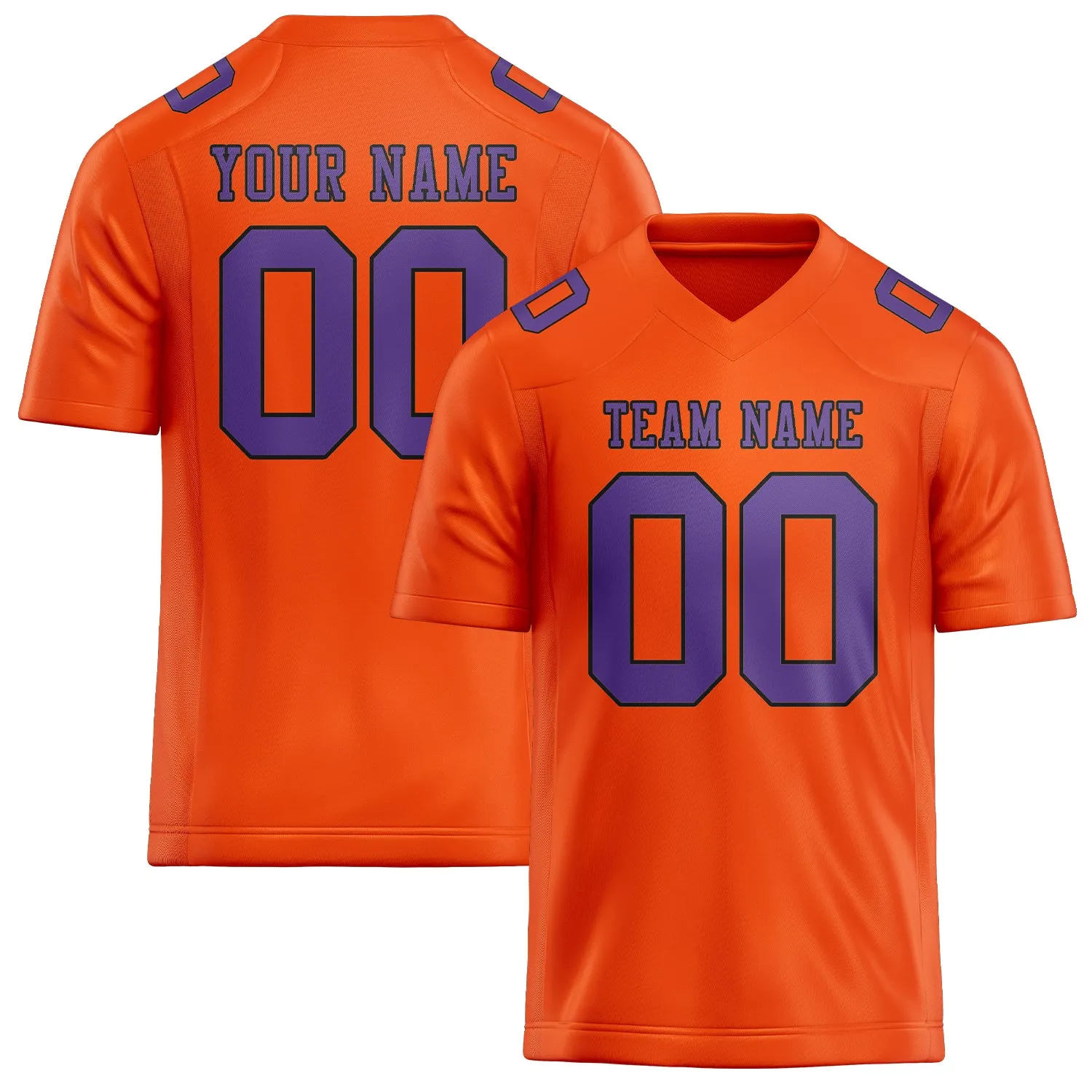 Custom Orange Red Light Purple Football Jersey sold by Tailorly