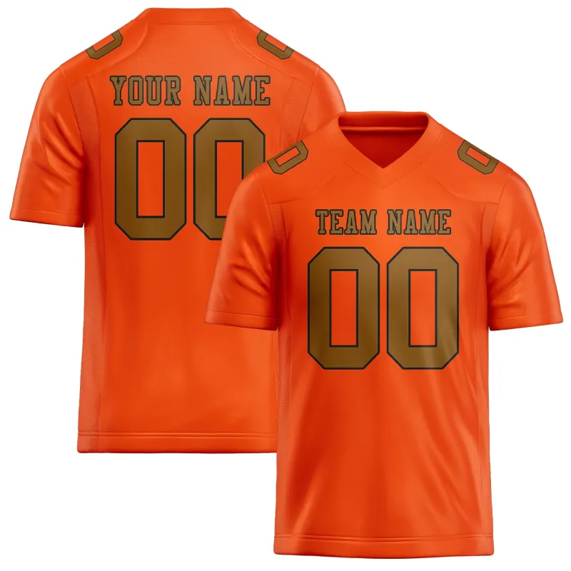 Custom Orange Red Khaki Football Jersey made by Tailorly