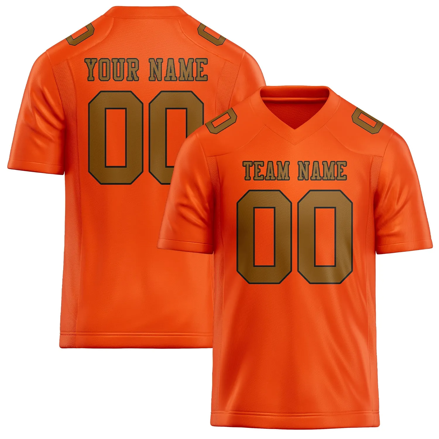 Custom Orange Red Khaki Football Jersey sold by Tailorly