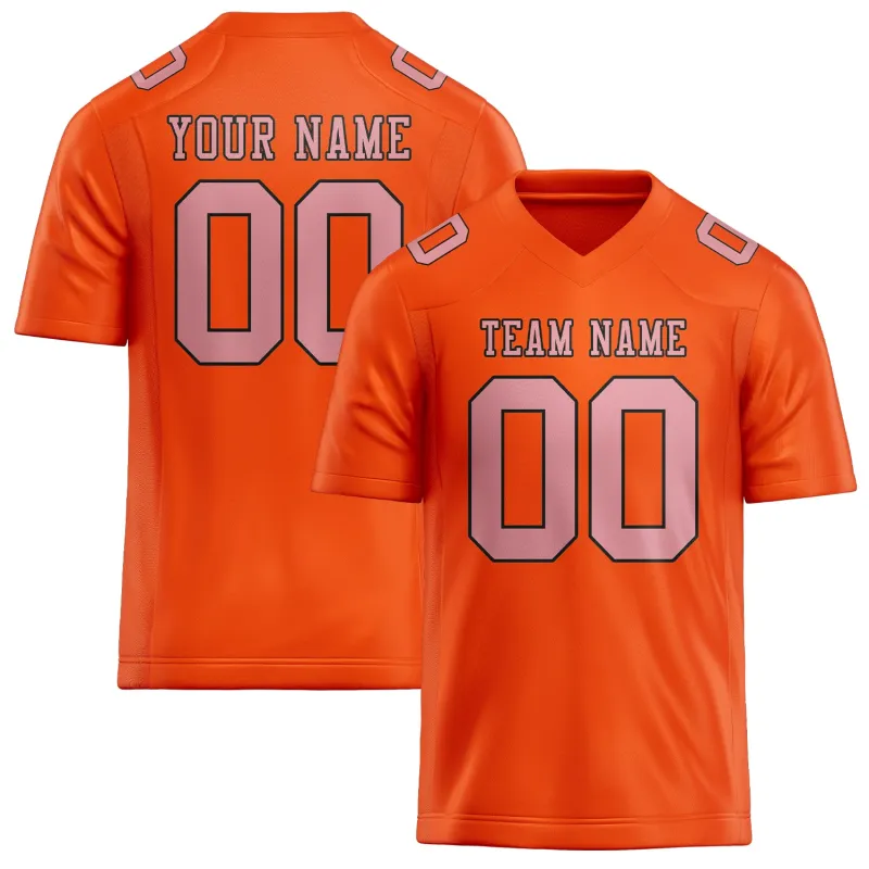 Custom Orange Red Light Pink Football Jersey made by Tailorly