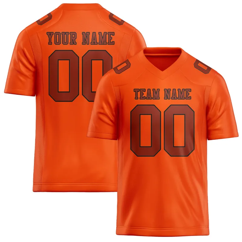 Custom Orange Red Coral Red Football Jersey made by Tailorly