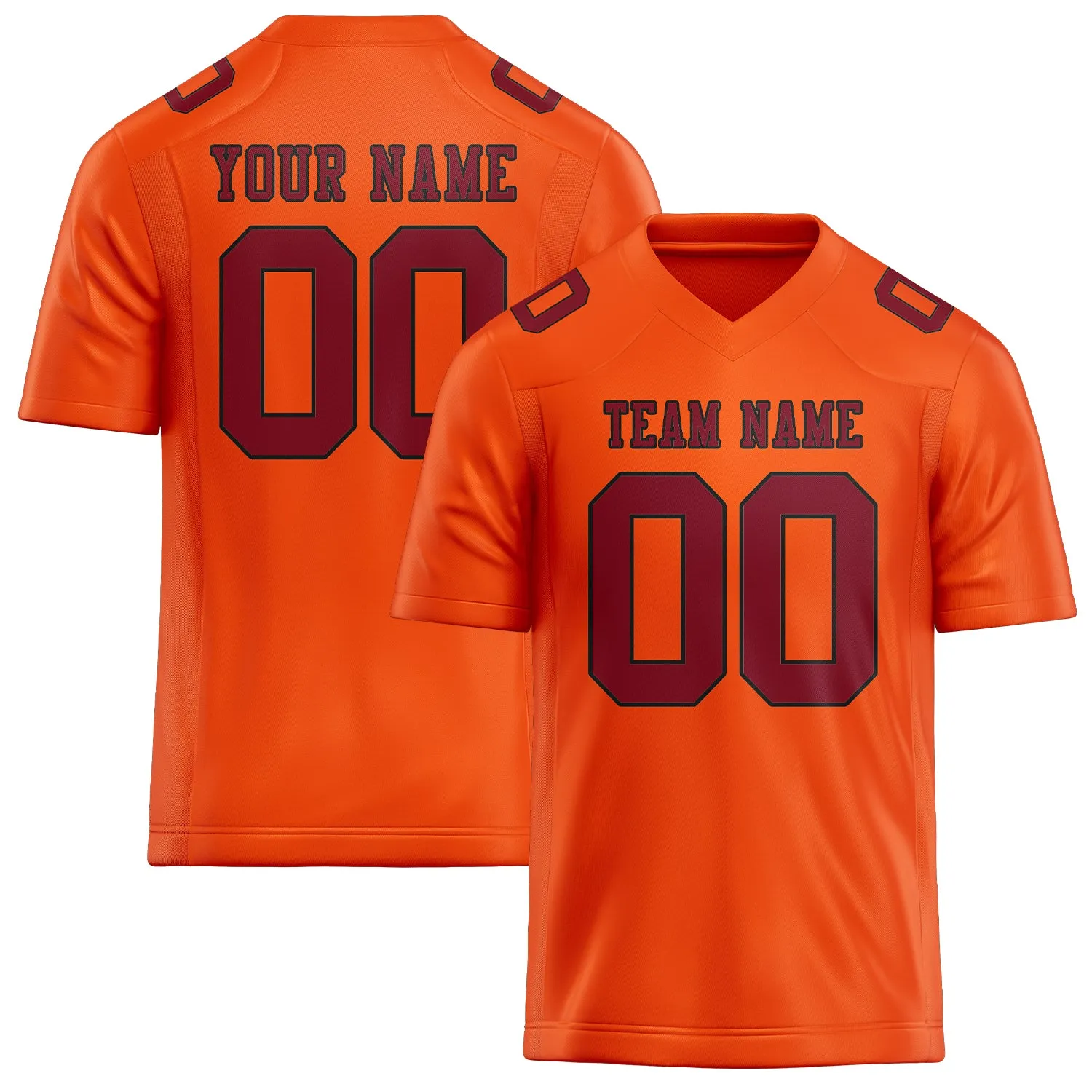 Custom Orange Red Crimson Red Football Jersey sold by Tailorly
