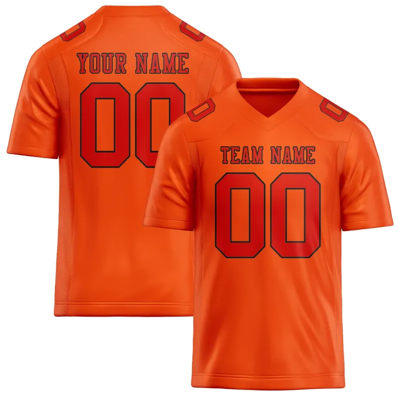 Custom Orange Red Orange Red Football Jersey made by Tailorly