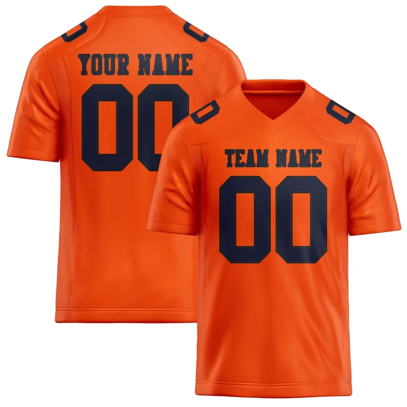 Custom Orange Red Navy Football Jersey made by Tailorly