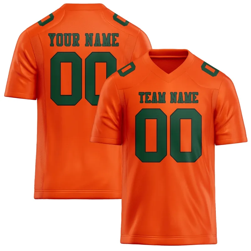 Custom Orange Red Green Football Jersey made by Tailorly